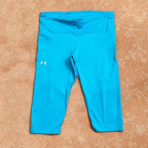 Under Armour Blue Cropped Compression Tights, XL - Picture 1 of 5
